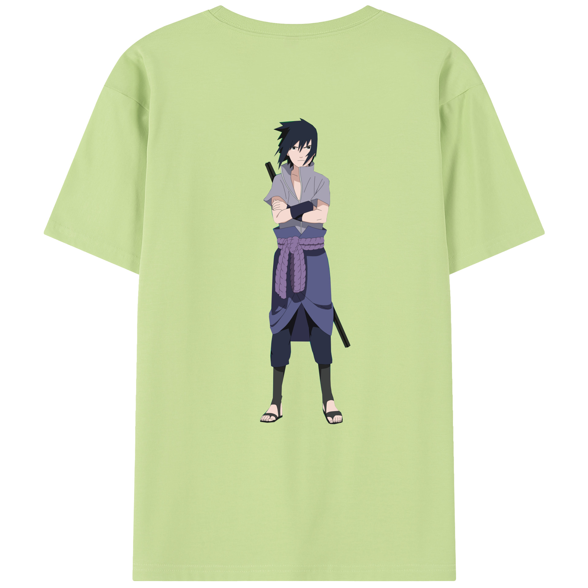 （画像用） NARUTO -ナルト- うちは サスケ Uchiha Sasuke 綿100％半袖Tシャツ（背面プリント）